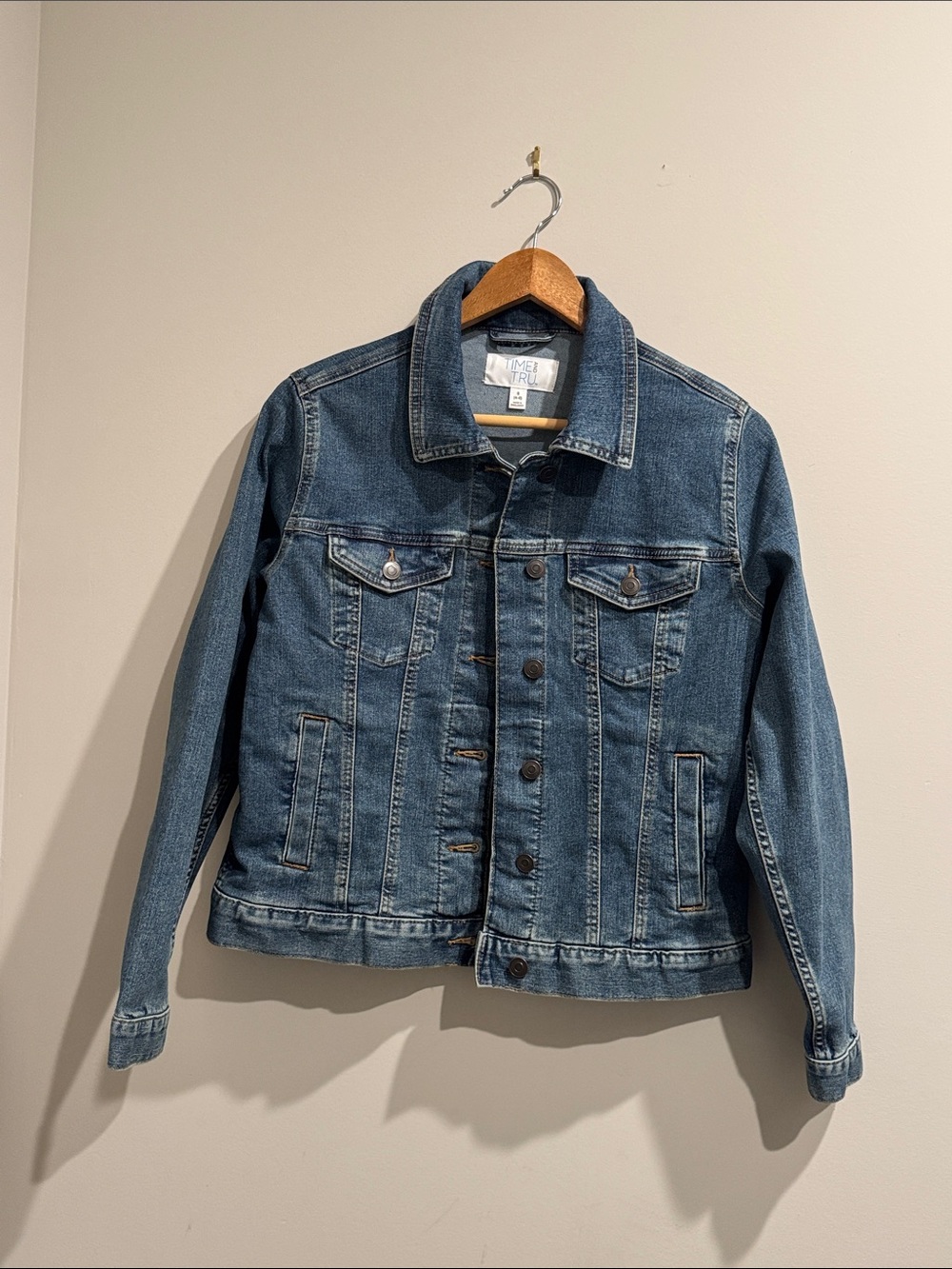 Time and Tru Classic Blue Denim Jean Jacket